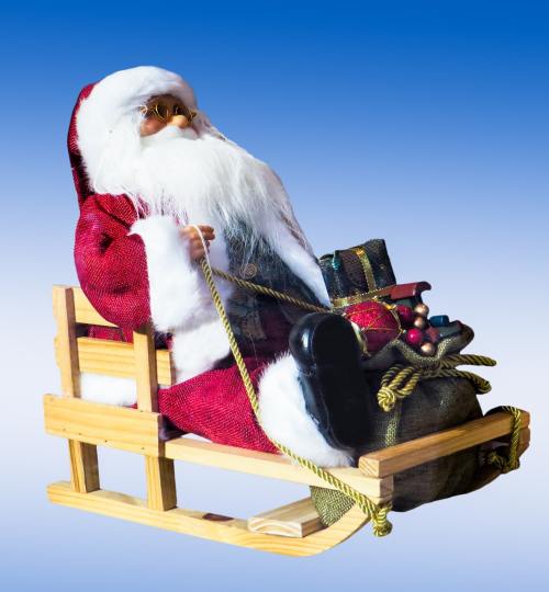 圣诞老人、幻灯片、圣诞老人的雪橇