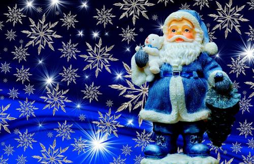 圣诞节、圣诞老人、蓝色