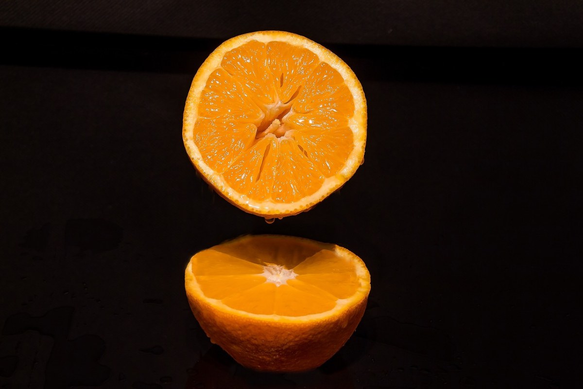 橙色,橙子一半,滴