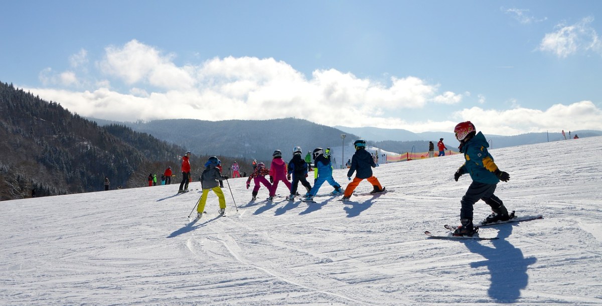 兒童、滑雪經驗教訓、行使山免費圖片