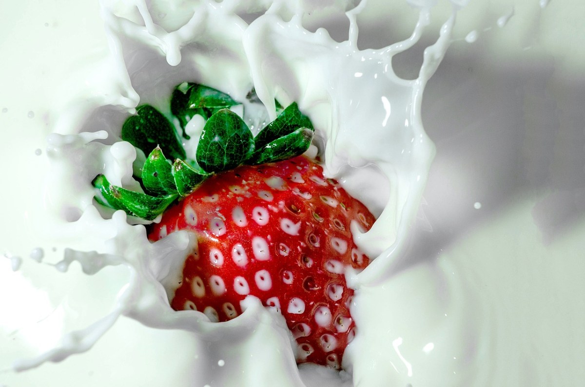 牛奶草莓免费图片
