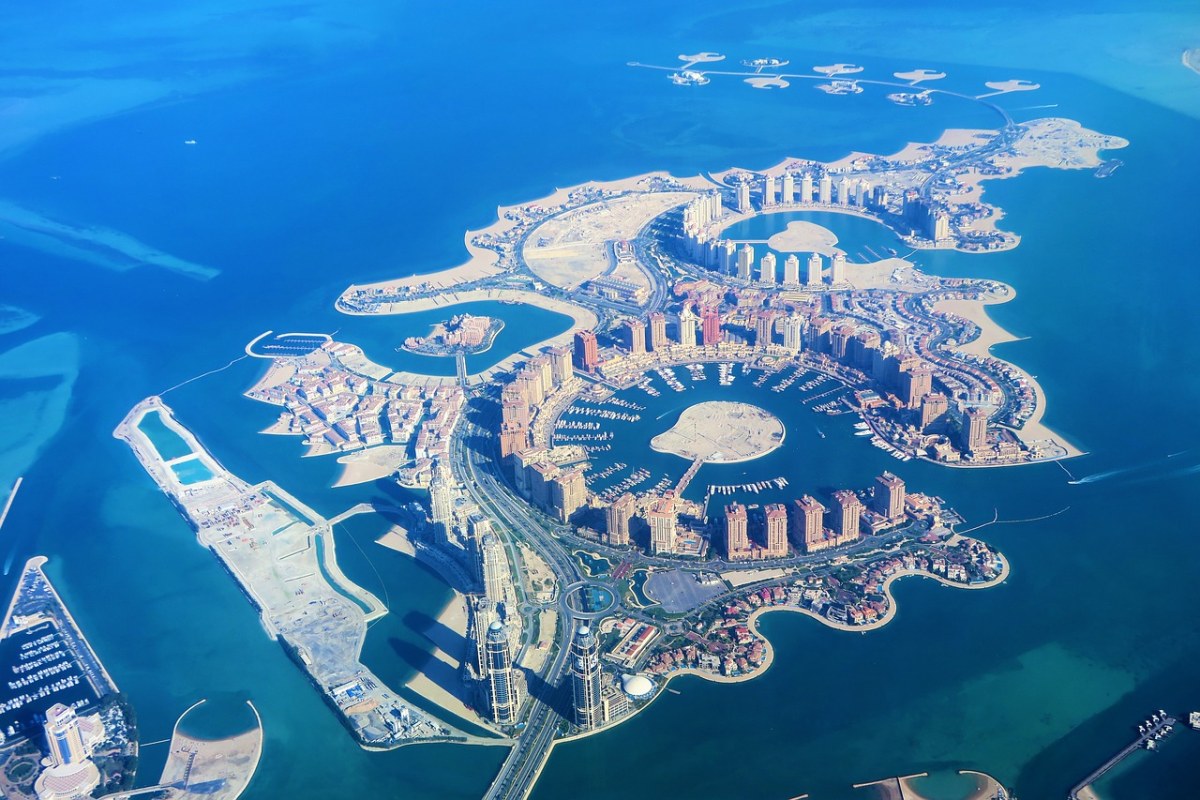 卡塔尔的人工岛屿免费图片