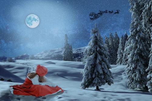 冬天的夜晚（寒夜）圣诞主题图片