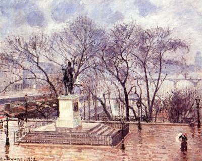 The Raised Terrace of the Pont Neuf, Place Henri IV, Afternoon, Rain