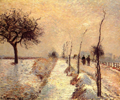 Road at Eragny, Winter