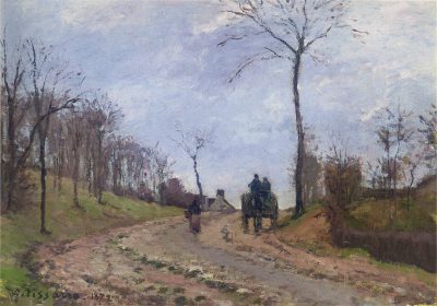 Carriage on a Country Road, Winter, Outskirts of Louveciennes