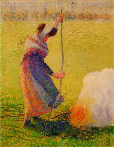 Woman Burning Wood