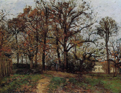 Trees on a Hill, Autumn, Landscape in Louveciennes