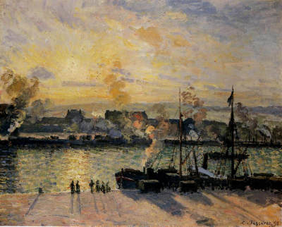 Sunset, The Port of Rouen (Steamboats)