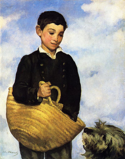 A boy with a dog