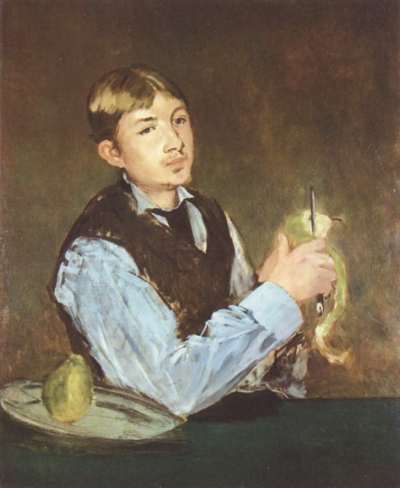 A young man peeling a pear (Portrait Of Leon Leenhoff)