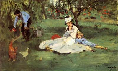 The Monet family in their garden at Argenteuil