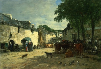 Cattle market at Daoulas, Brittany