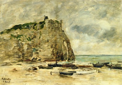 Etretat, Beached Boats and the Cliff of Aval