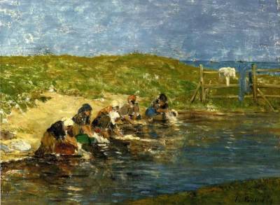 Laundresses on the beach