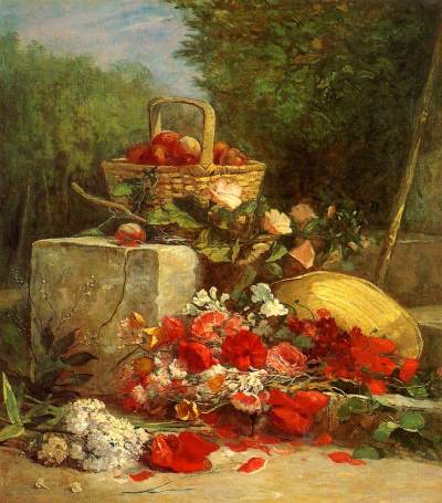 Flowers and Fruit in a Garden