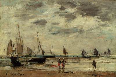 Berck, Jetty and Sailing Boats at Low Tide