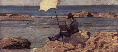 Silvestro Lega, painting at Riva al Mare