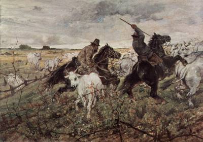 Cowboys and herds in the Maremma