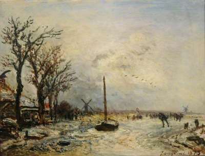 Coast Scene with Windmills