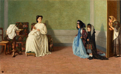 Two little girls playing ladies