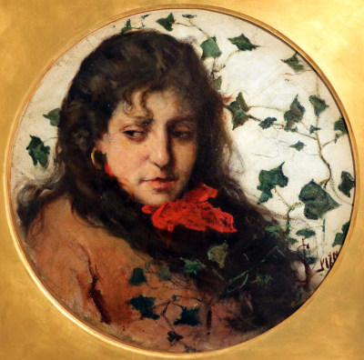 Woman with ivy