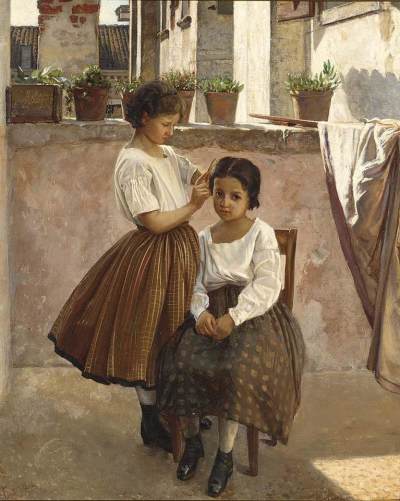 Two girls on a balcony