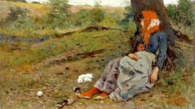 Peasant woman at rest