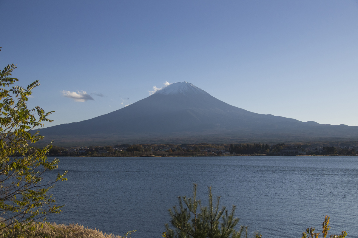 日本富士山下的湖泊风景免费图片