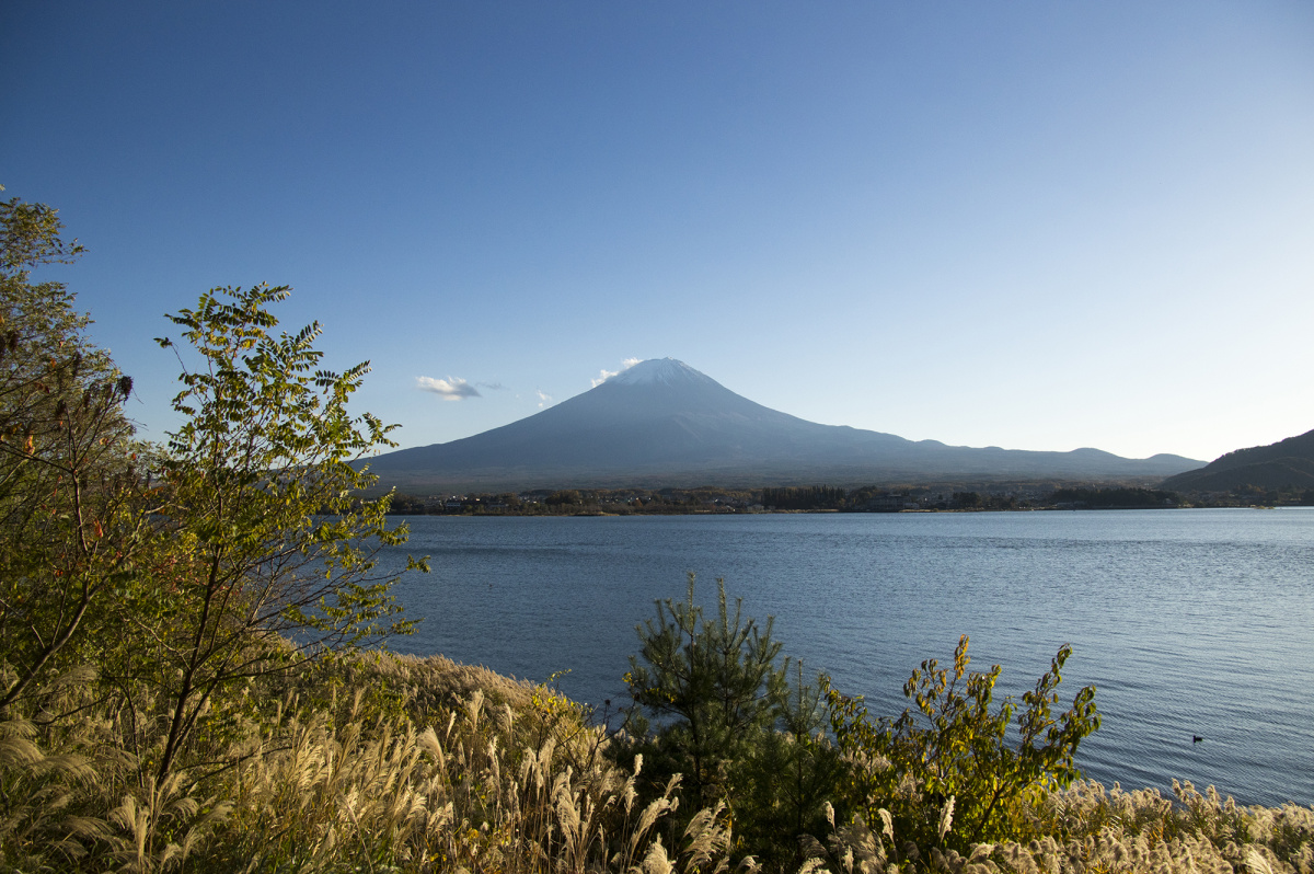 日本富士山湖泊风景免费图片