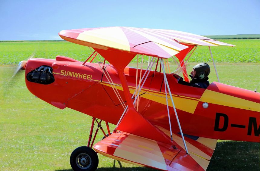 双层,飞行,螺旋桨式飞机