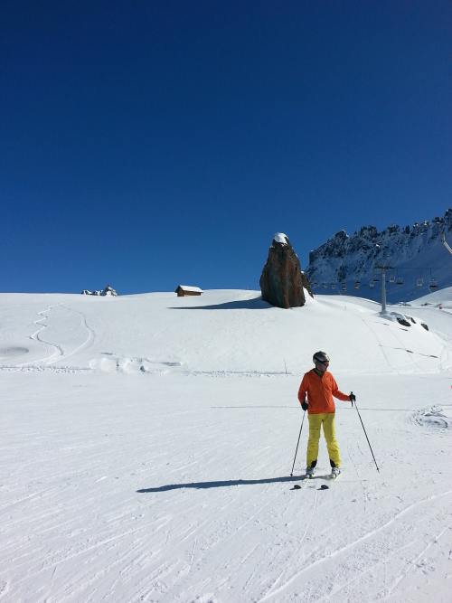 太阳、雪、滑雪