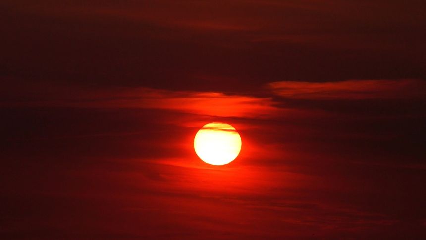 太阳红色日落