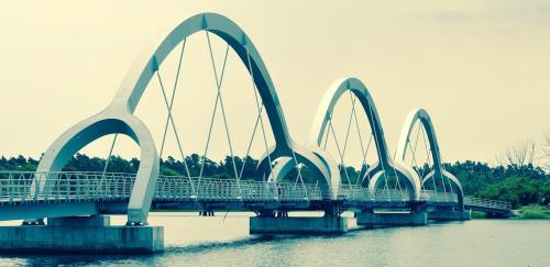 行人天桥、周期的桥梁、水