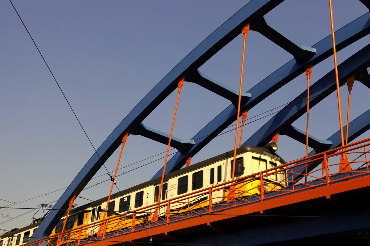 铁路、高架桥、火车免费图片