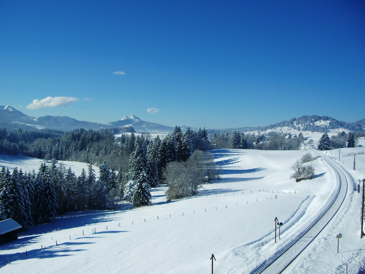 阿尔高、冬天、山全景图免费图片