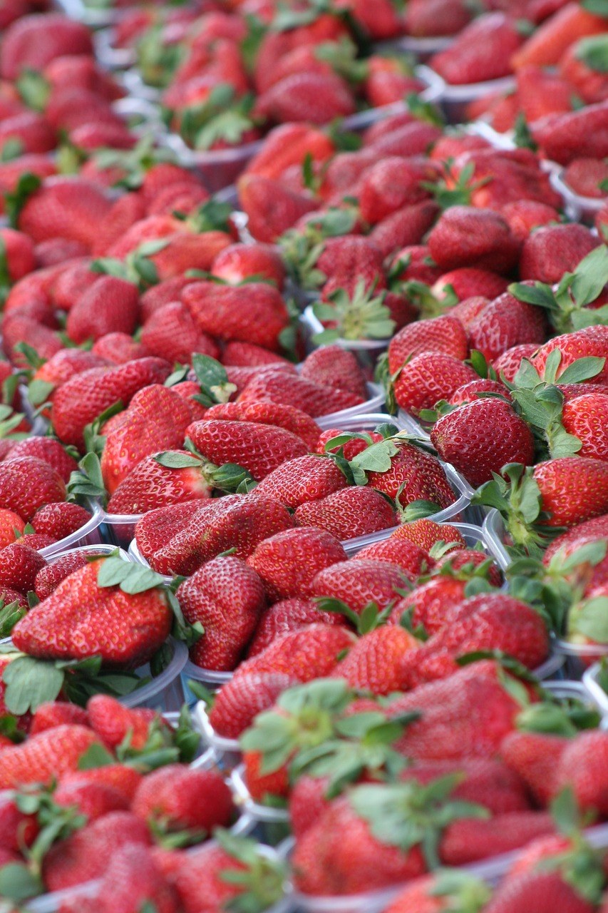 草莓、市场、夏天免费图片