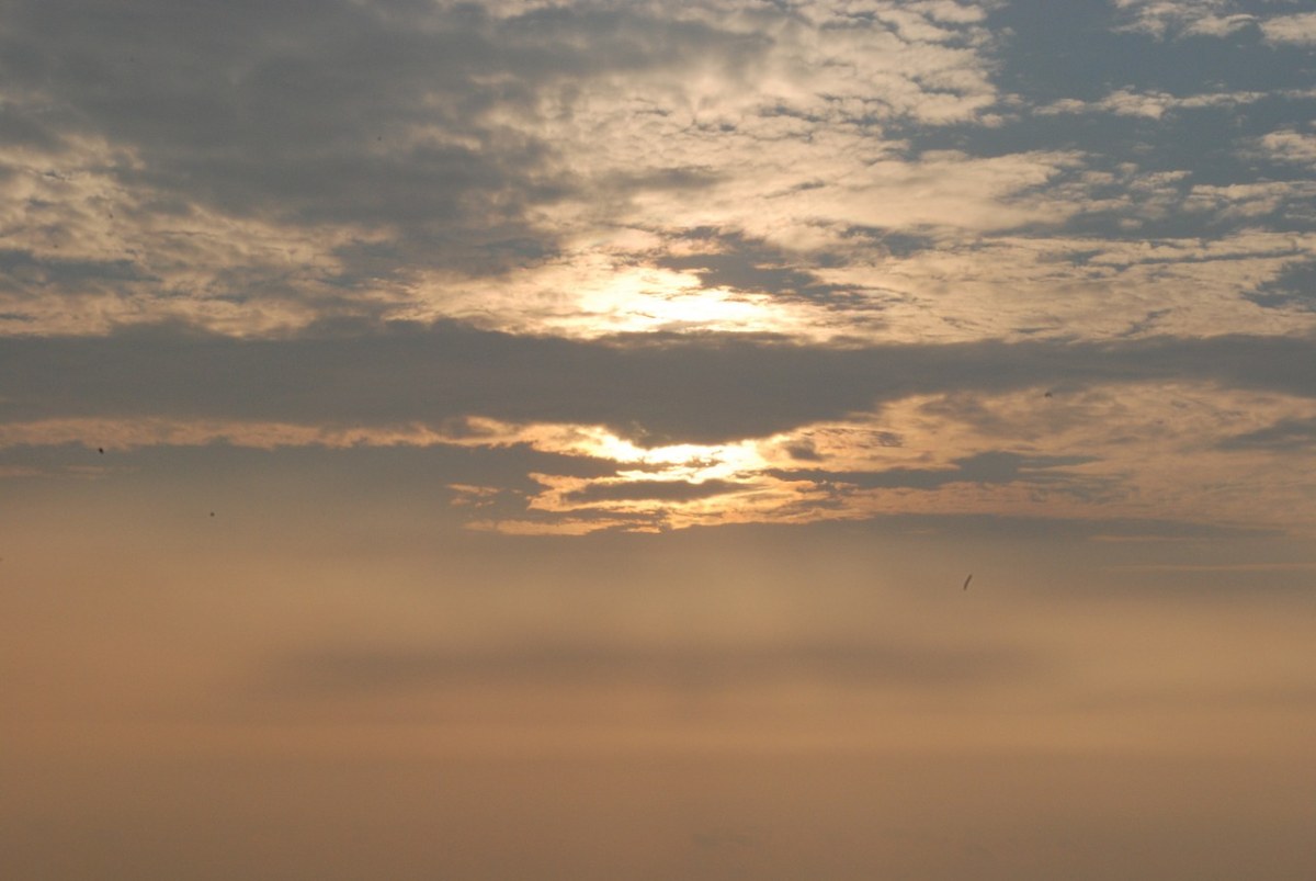 夕阳、山水、天空免费图片