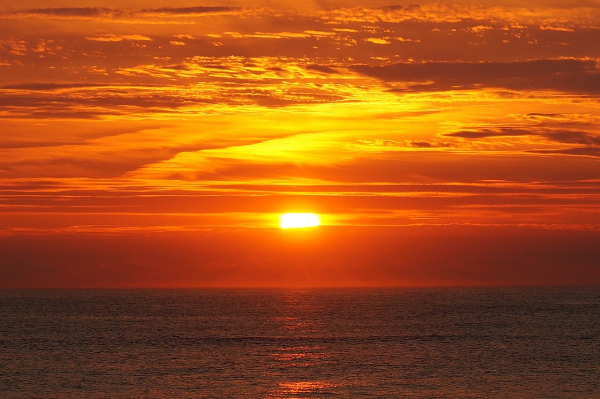 北海、日落、海免费图片