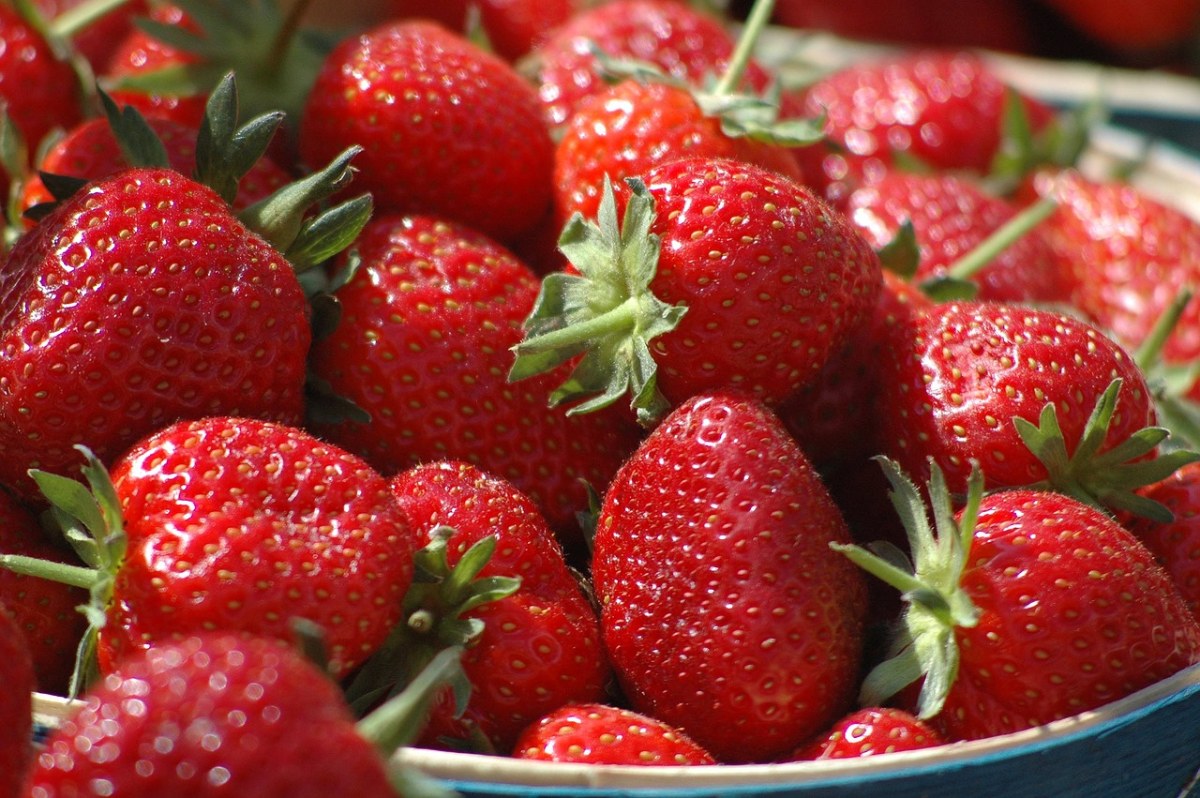 购物篮、草莓免费图片