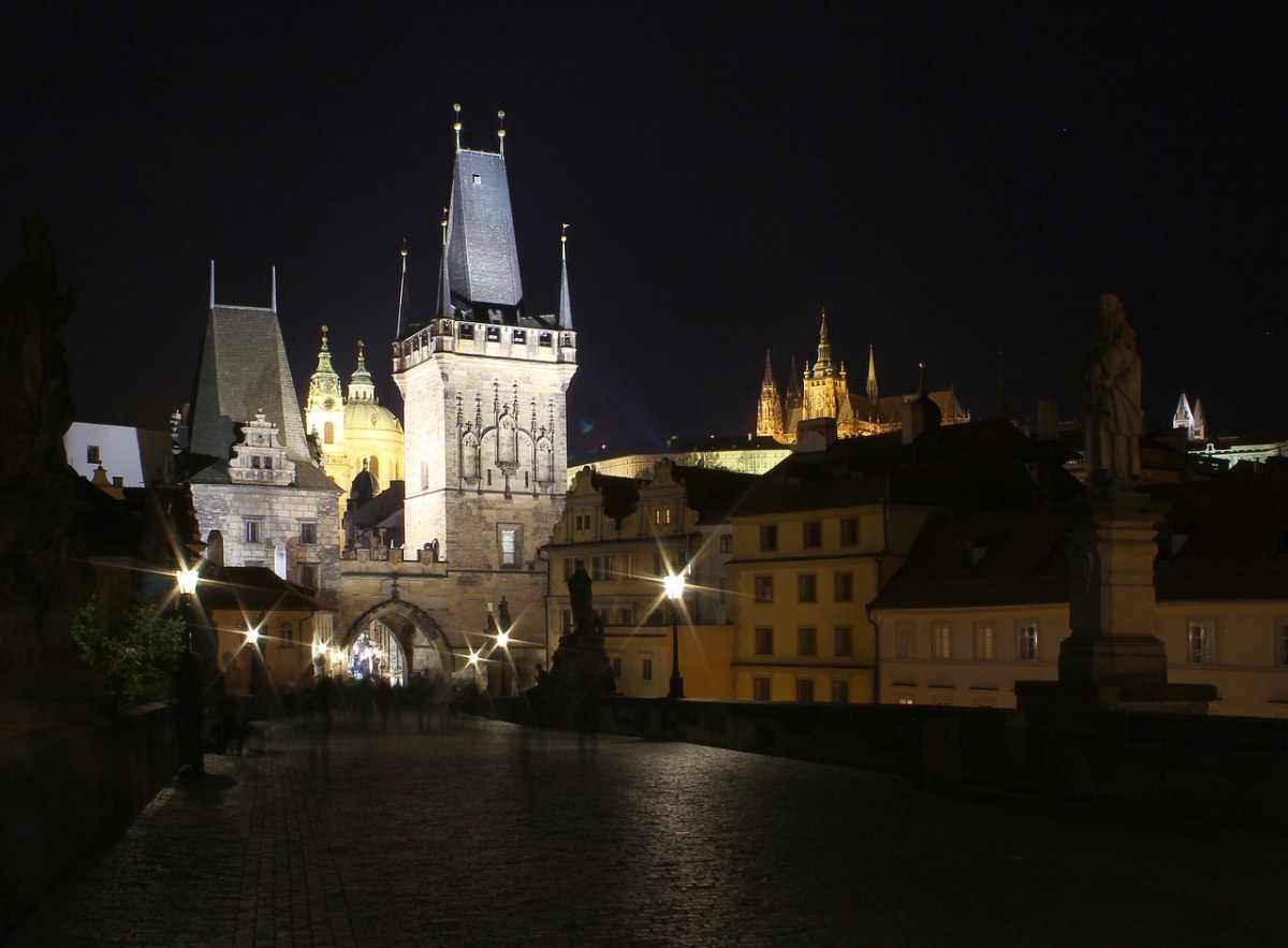 布拉格、夜、塔免费图片