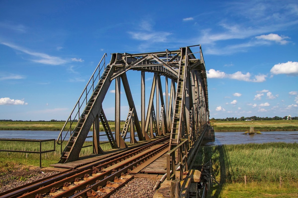 铁路桥梁、轨道、河免费图片