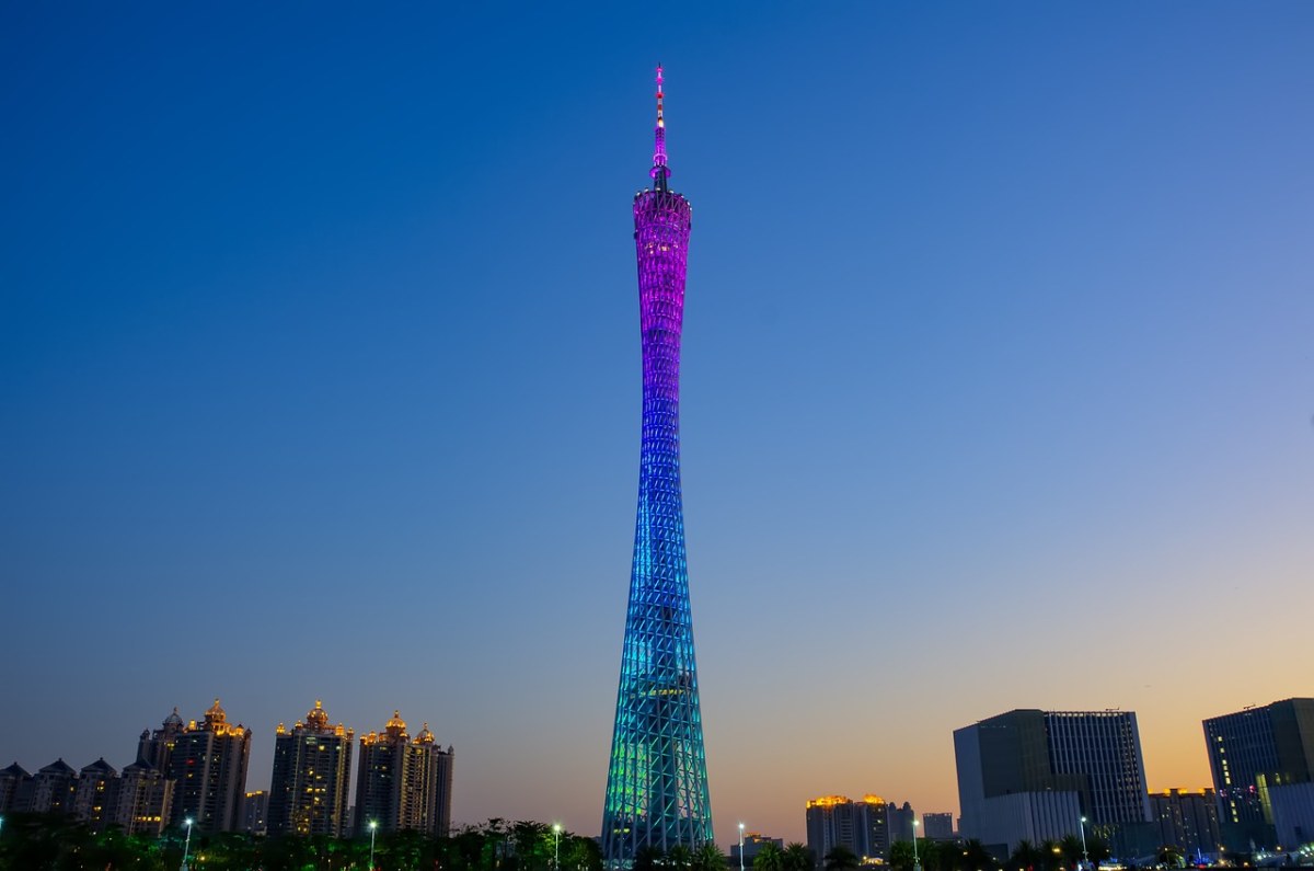 广州塔、黄昏、夜景免费图片