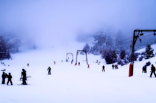 希腊、滑雪坡、滑雪