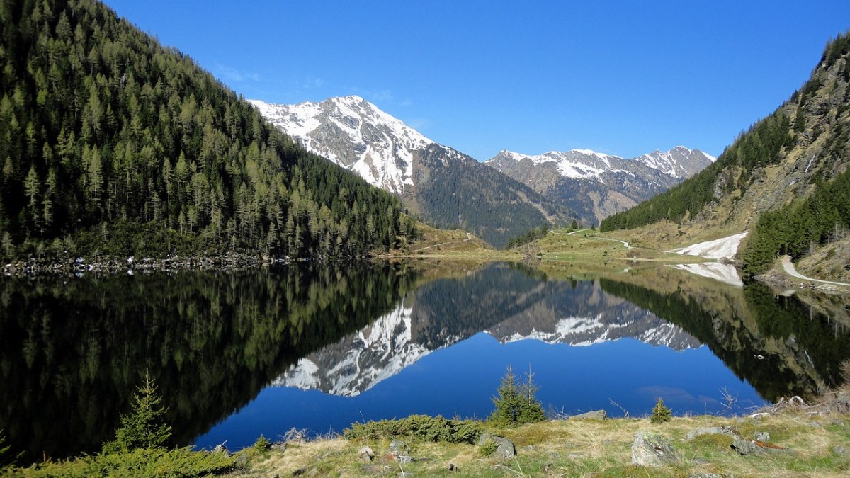 高山的湖泊风景免费图片