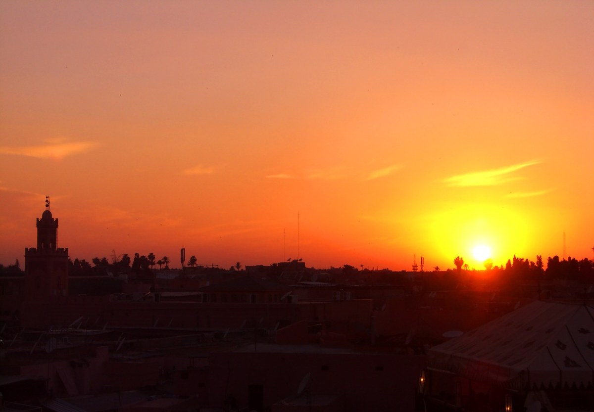 马拉喀什、日落、北非免费图片