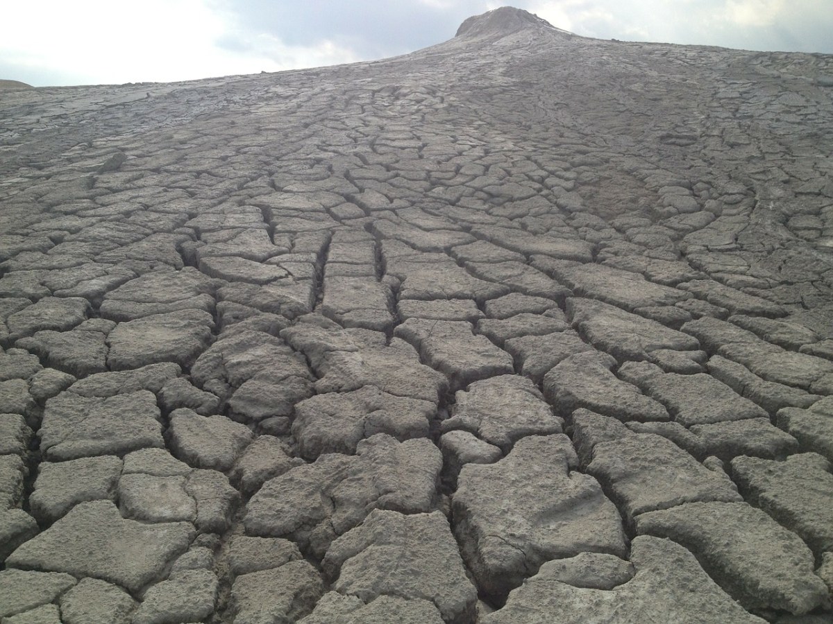 干旱的土地,泥泞,volcanes,干