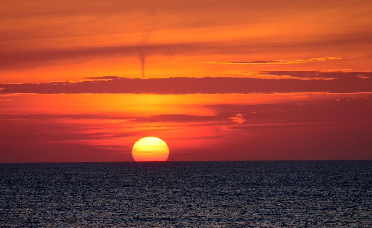 日落、夕阳、海免费图片