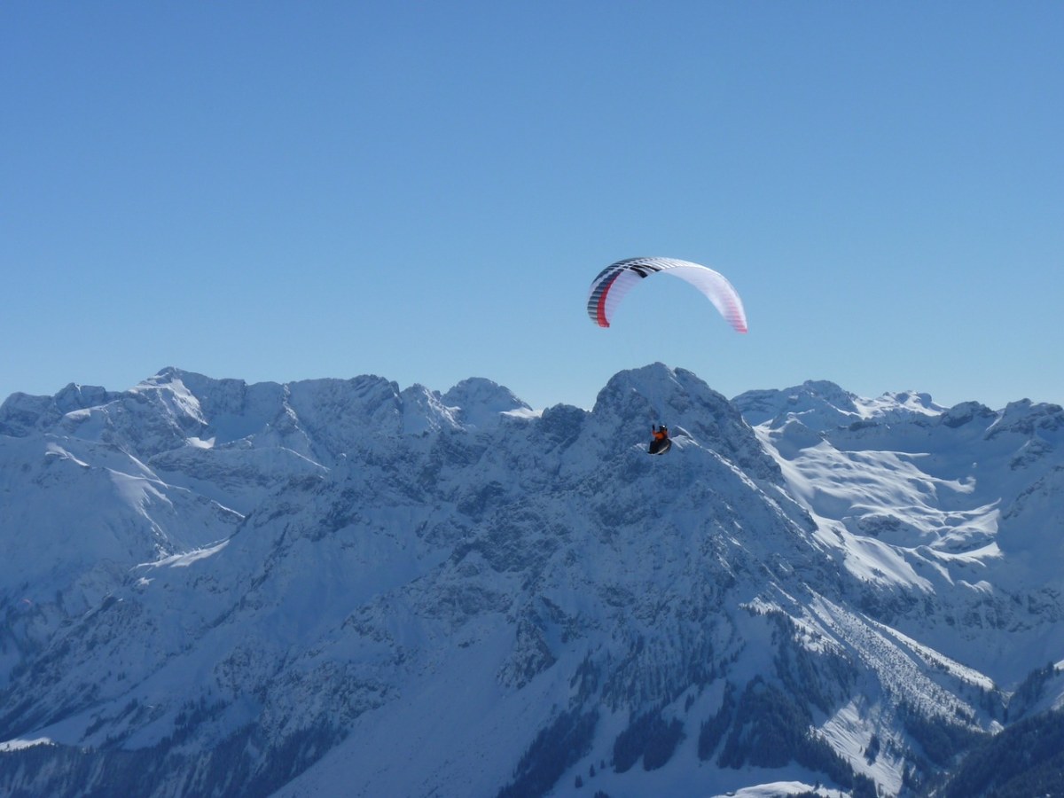 滑翔伞、冬天、飞行免费图片
