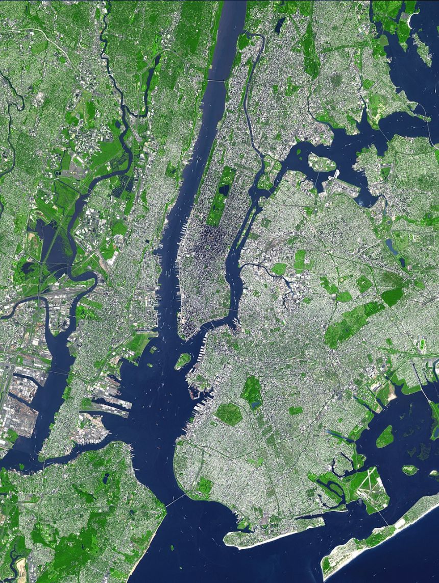 曼哈顿岛卫星地图图片